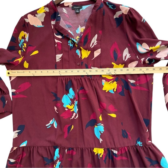 Halogen Pintuck Floral XL Flowy Dress | Fall - Picture 9 of 9